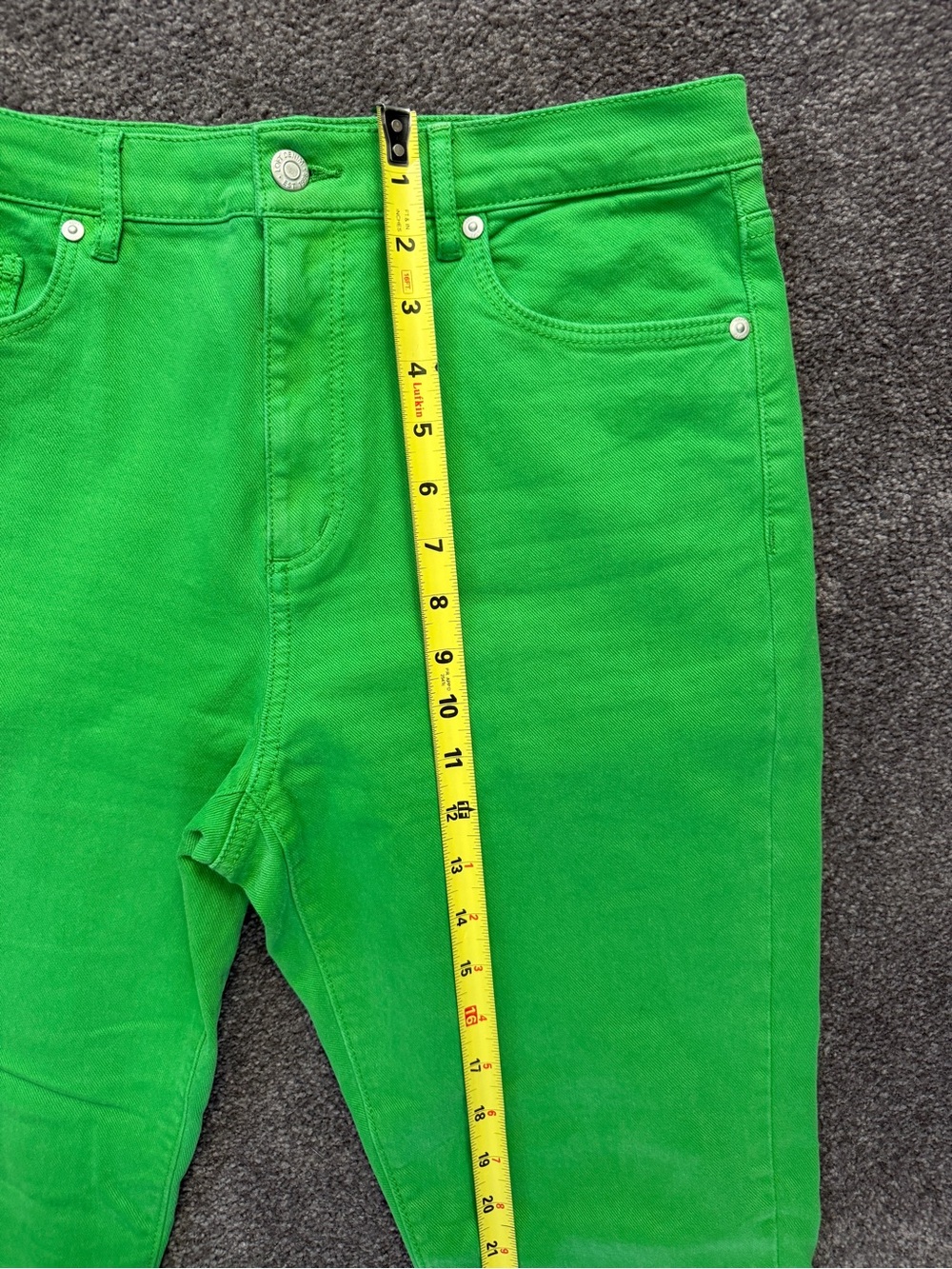 Bright Green Loft Kick Crop Jeans - Picture 3 of 8